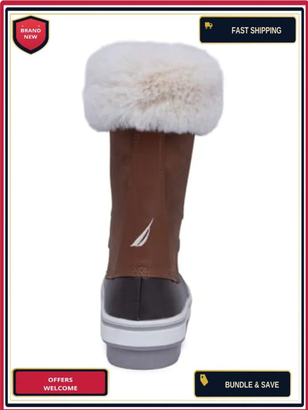 Women's Lace-Up Faux Fur Lined Water Resistant Winter Snow Boots with Bungee